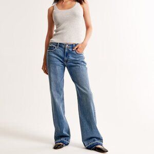 A&F Low Rise Baggy Jean - Medium With Let Down Hem